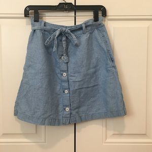 Madewell Tie Waist Button Skirt